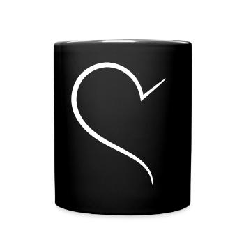 Noble Half White Heart - Full Colour Mug - black - Front