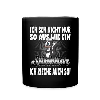 Stinktier Lustige Stinktiere Zootier Geschenk für - Tasse einfarbig - Schwarz - Vorne