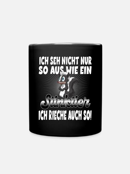 Stinktier Lustige Stinktiere Zootier Geschenk für - Tasse einfarbig - Schwarz