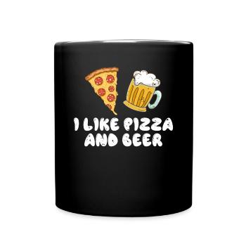 I like pizza and beer - Full Colour Mug - black - Front