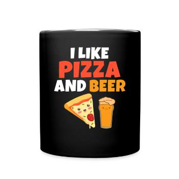 I like pizza and beer - Full Colour Mug - black - Front