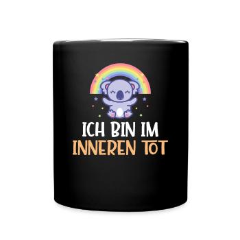 Ich bin im Inneren tot Koala - Tasse einfarbig - Schwarz - Vorne