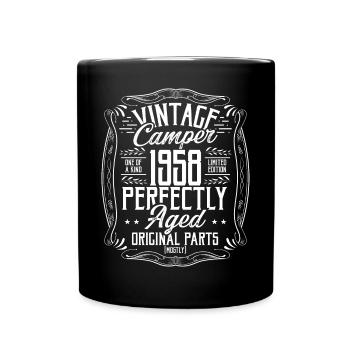 1958 Birthday Idea Camper Scout Camping 1958 - Full Colour Mug - black - Front