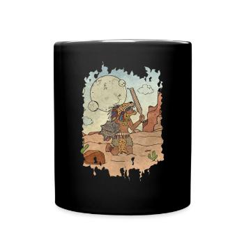Azteken-Jaguar-Krieger Maya-Inka - Tasse einfarbig - Schwarz - Vorne