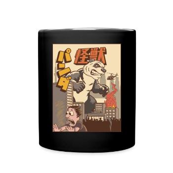 Kaiju Panda Japanese Monster Gift - Full Colour Mug - black - Front