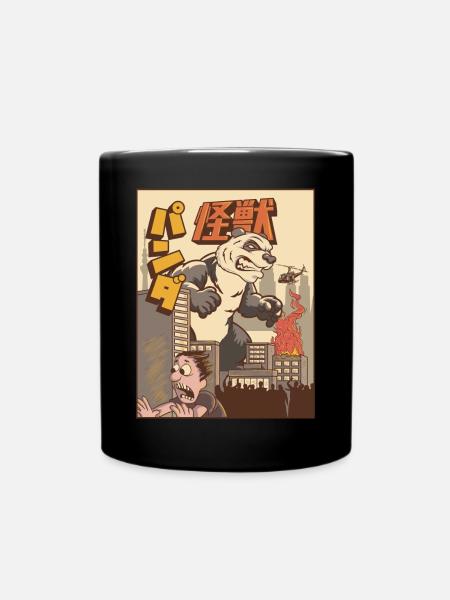 Kaiju Panda Japanisches Monster Geschenk - Tasse einfarbig - Schwarz