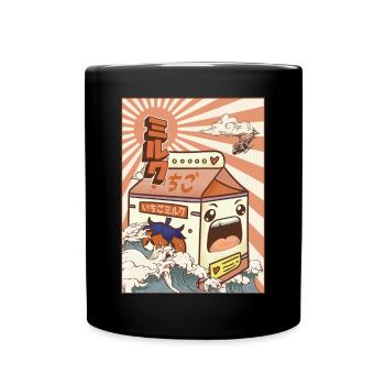 Kaiju Strawberry Milk Carton Japanese Monster Gesc - Full Colour Mug - black - Front