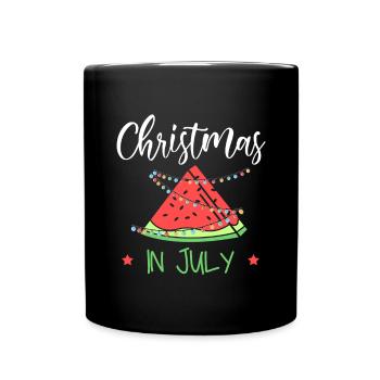 Christmas In July Watermelon Christmas Tree - Full Colour Mug - black - Front