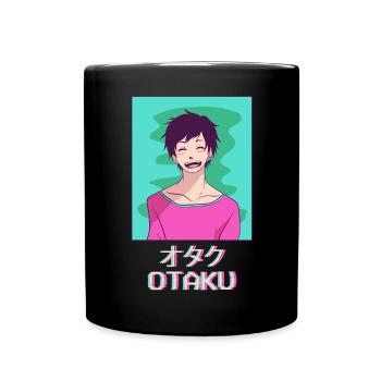 Otaku Anime Young Japanese Vaporwave Aesthetic - Full Colour Mug - black - Front