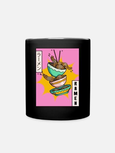 Ramen Noodles Japonais Vaporwave Esthétique Ges - Mug uni - noir