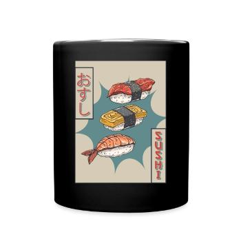 Sushi Japanese Vaporwave Aesthetic Gift - Full Colour Mug - black - Front