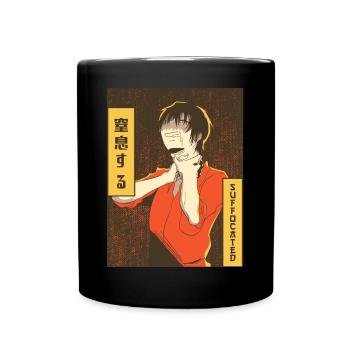 Emo Anime Boy Vaporwave Esthétiquement étouffé Ge - Mug uni - noir - Devant