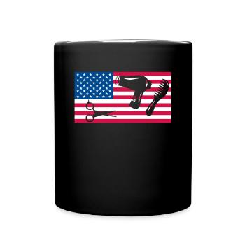 USA Flag America Flag Chemise de coiffeur - Mug uni - noir - Devant