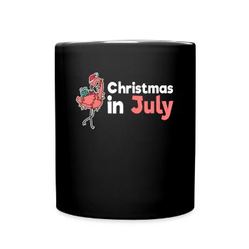 Christmas In July Flamingo Shirt Gift - Full Colour Mug - black - Front