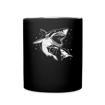 Sharkfish Shark Fish Shark Lover Great White - Full Colour Mug - black - Front