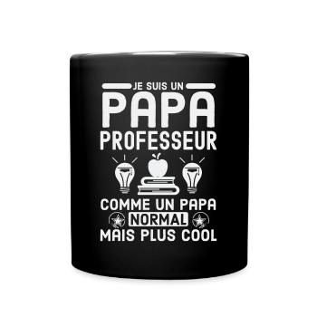 Papa professeur 2 - Mug uni - noir - Devant