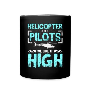 Pilotes d’hélicoptère nous l’aimons haut - Mug uni - noir - Devant