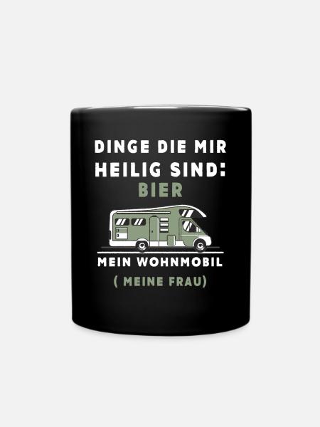 Heiliges Bier am Wohnmobil - Tasse einfarbig - Schwarz