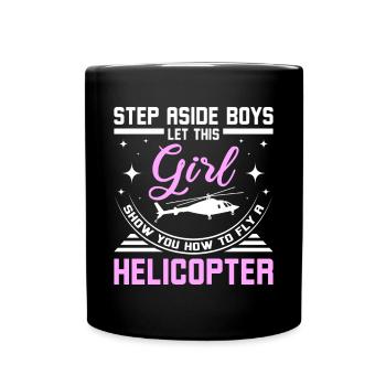 Laissez cette fille vous montrer comment piloter un hélicoptère - Mug uni - noir - Devant