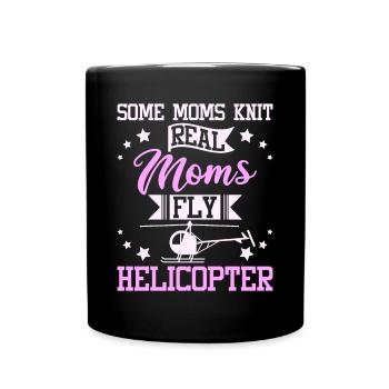 Les mamans pilotent un hélicoptère - Mug uni - noir - Devant