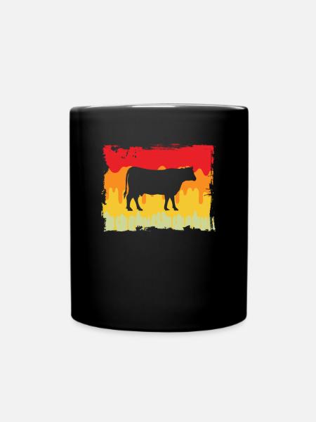 Kuh Rind Retro - Tasse einfarbig - Schwarz