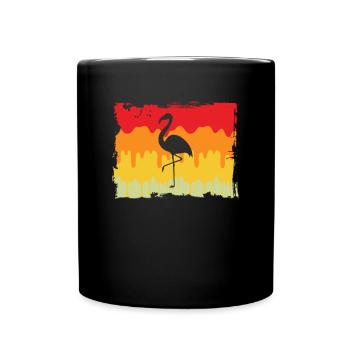 Flamant Rose Rétro - Mug uni - noir - Devant