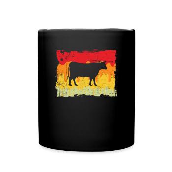Cow Beef Retro - Full Colour Mug - black - Front