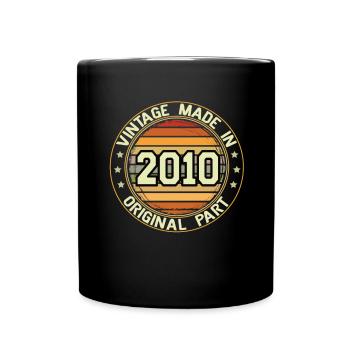 Vintage Made In 2010 Original Part Birthday 2010 - Full Colour Mug - black - Front