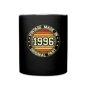 Vintage Made In 1996 Original Part Geburtstag 1996 - Tasse einfarbig - Schwarz - Vorne