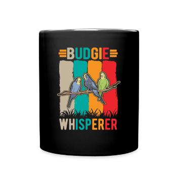 Perruche Budgerigar Whisperer Welli - Mug uni - noir - Devant