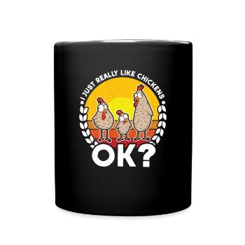 J’aime vraiment Les poulets ok Hühner - Mug uni - noir - Devant