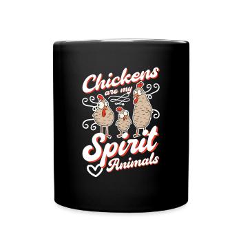 Hühner Spirit Animal Poulet Hühnchen - Mug uni - noir - Devant