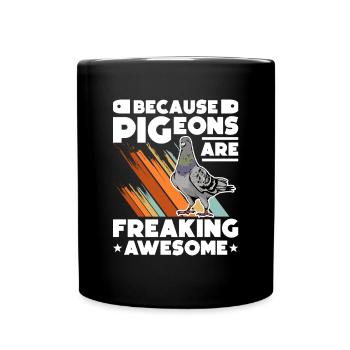 Parce que les pigeons flippent génial Taube - Mug uni - noir - Devant