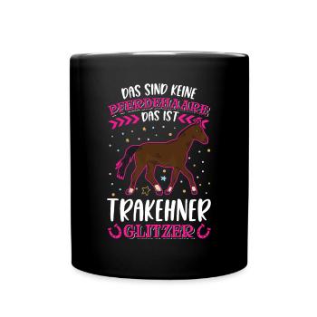 Trakehner Glitzer - Tasse einfarbig - Schwarz - Vorne