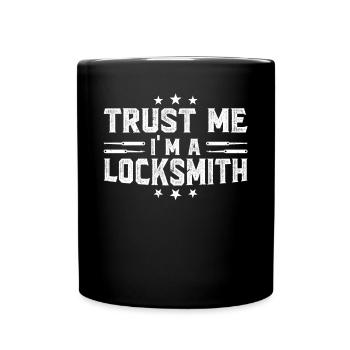 Trust me, I am a locksmith - Full Colour Mug - black - Front