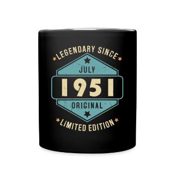 Juillet 1951 Vintage Retro Anniversaire - Mug uni - noir - Devant