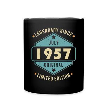 July 1957 Vintage Retro Birthday - Full Colour Mug - black - Front