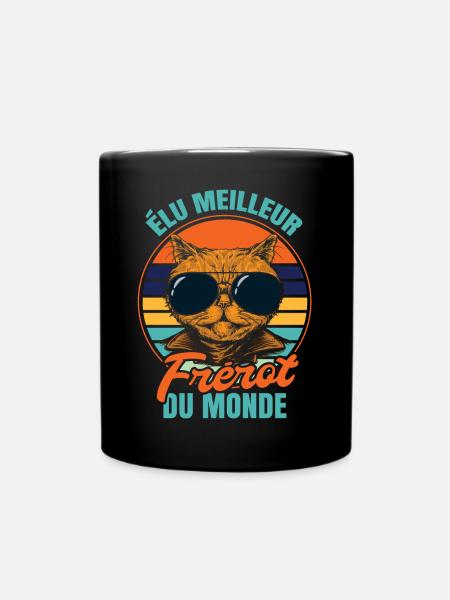 Élu meilleur frérot propriétaire chats - Mug uni - noir
