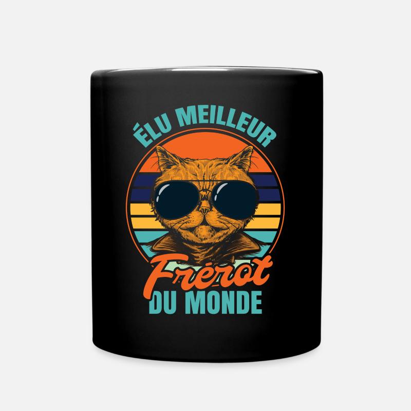 Élu meilleur frérot propriétaire chats - Mug uni - noir