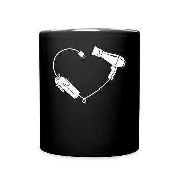 Hair Stylist Scissors Blow Dryer - Full Colour Mug - black - Front