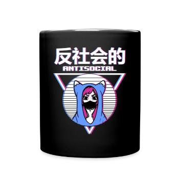 Anti Social Japanese Girl - Full Colour Mug - black - Front
