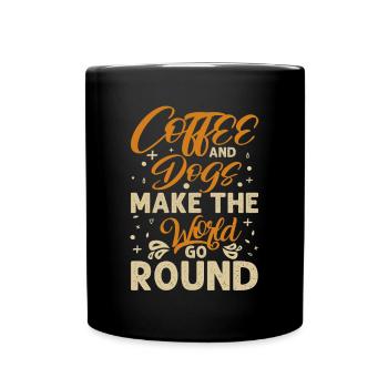 Coffe and Dogs Dogfather Dog Daddy Dog Mom Dog - Full Colour Mug - black - Front