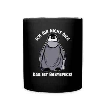 Ich bin nicht Dick Babyspeck Seevogel - Tasse einfarbig - Schwarz - Vorne