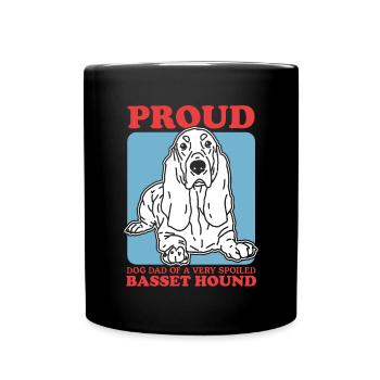Basset Hound Papa Chien Papa Chien Propriétaire Cadeau - Mug uni - noir - Devant
