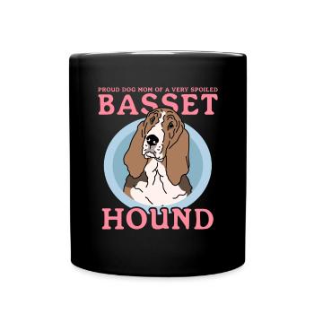 Basset Hound Maman Chien Propriétaire Maîtresse Cadeau - Mug uni - noir - Devant
