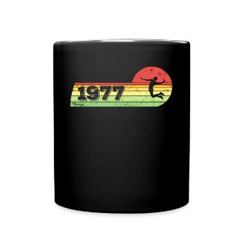 Badminton player born 1977 birthday game - Full Colour Mug - black - Front