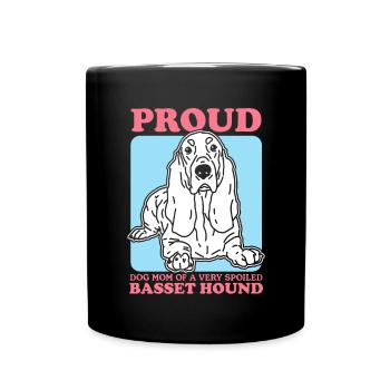 Basset Hound Maman Chien Maman Chien Propriétaire Cadeau - Mug uni - noir - Devant