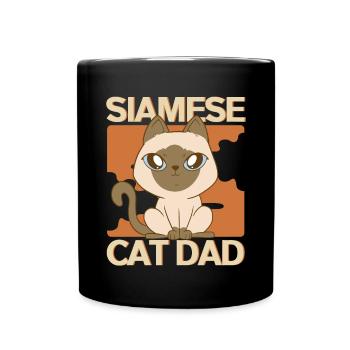 Siamese Cat Cat Papa Cat Owner Gift - Full Colour Mug - black - Front