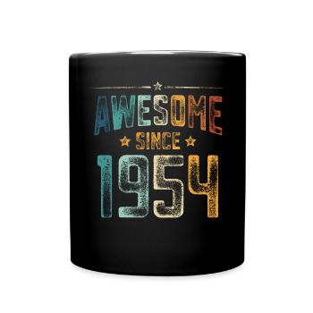 1954 Geboren Geburtstag Geburtsjahr - Tasse einfarbig - Schwarz - Vorne