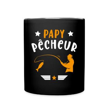 Papy Pêcheur Humour Fête des Grands Pères Noël - Mug uni - noir - Devant